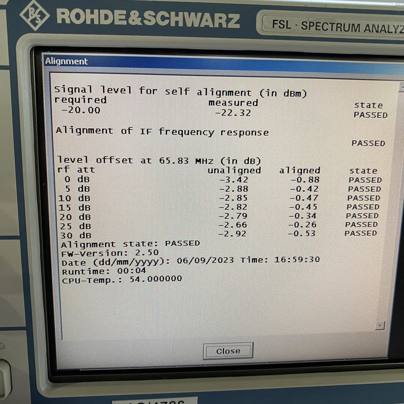 Rohde & Schwarz FSL 6 Spectrum Analyzer