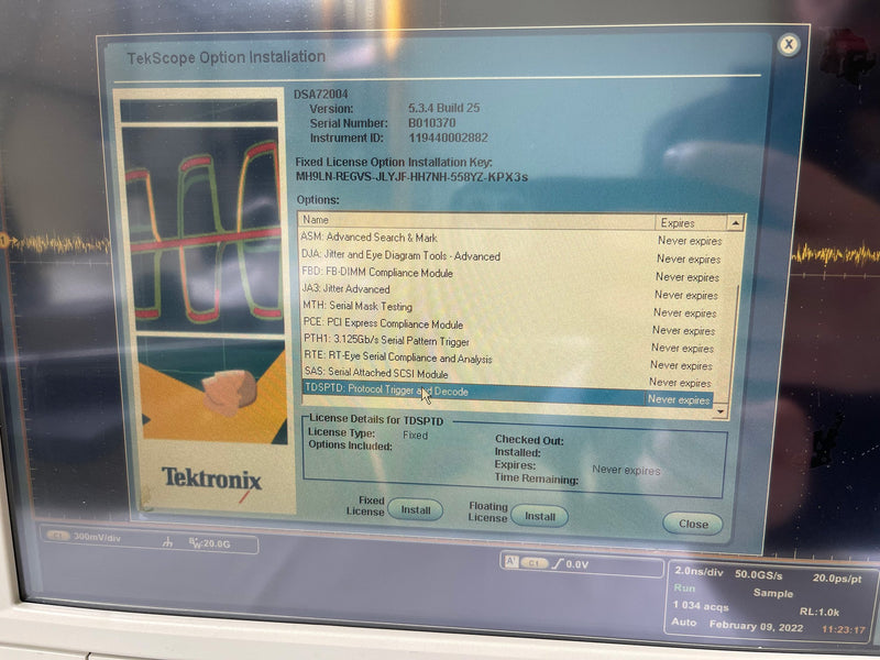 Tektronix DSA 72004 Digital Serial Analyzer