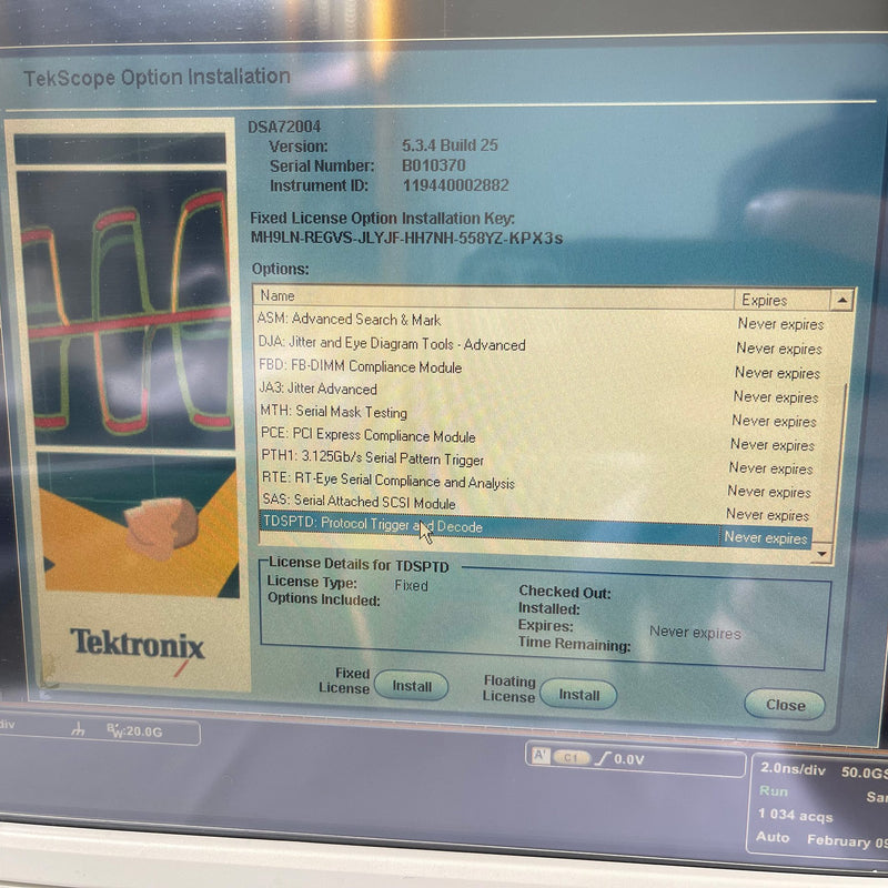 Tektronix DSA 72004 Digital Serial Analyzer