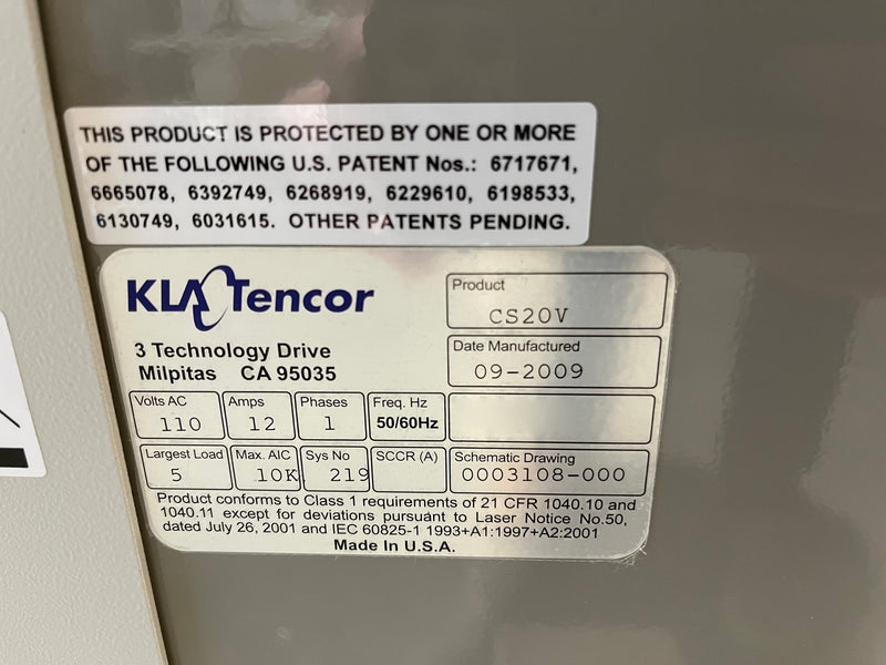 KLA-Tencor Candela CS 20 V Defectivity Density Measurement