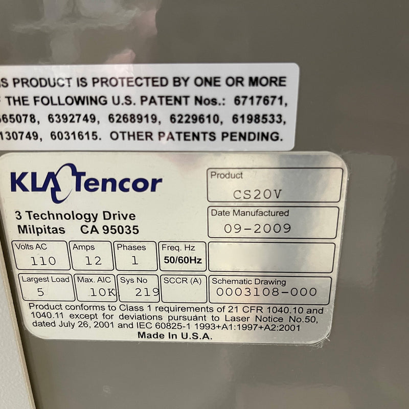 KLA-Tencor Candela CS 20 V Defectivity Density Measurement