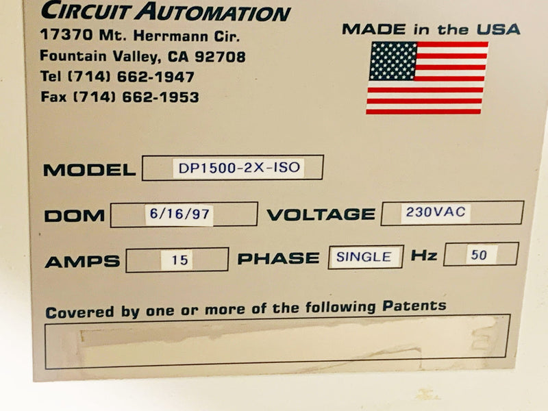 Circuit Automation DP 1500 Vertical Screen Printer