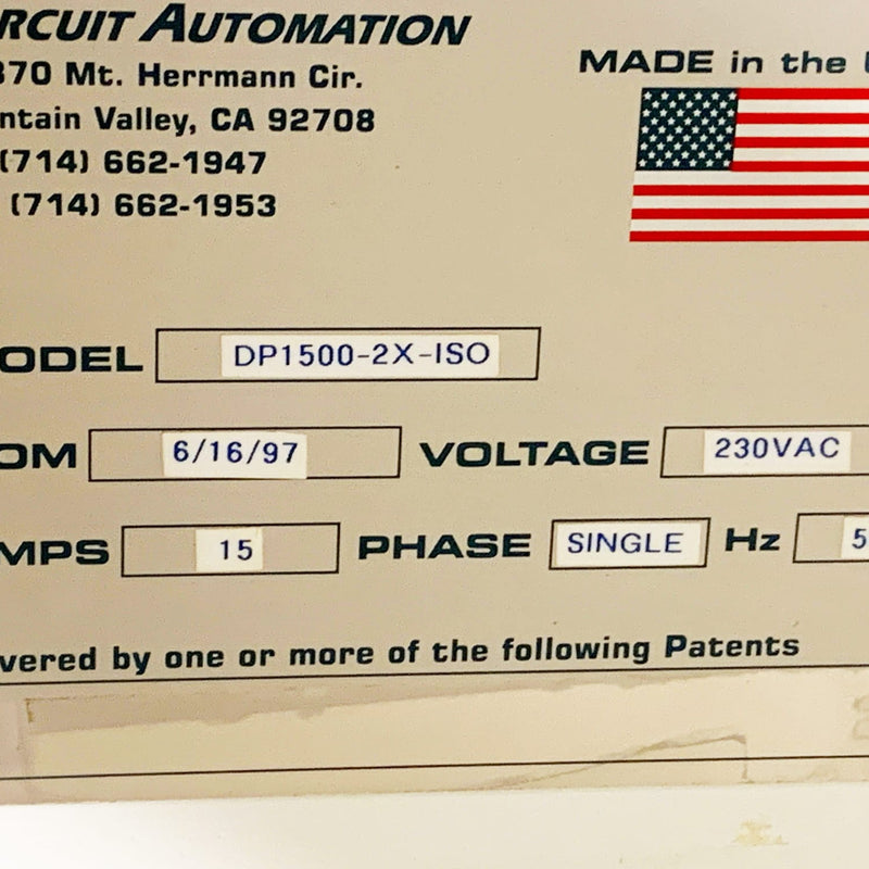 Circuit Automation DP 1500 Vertical Screen Printer