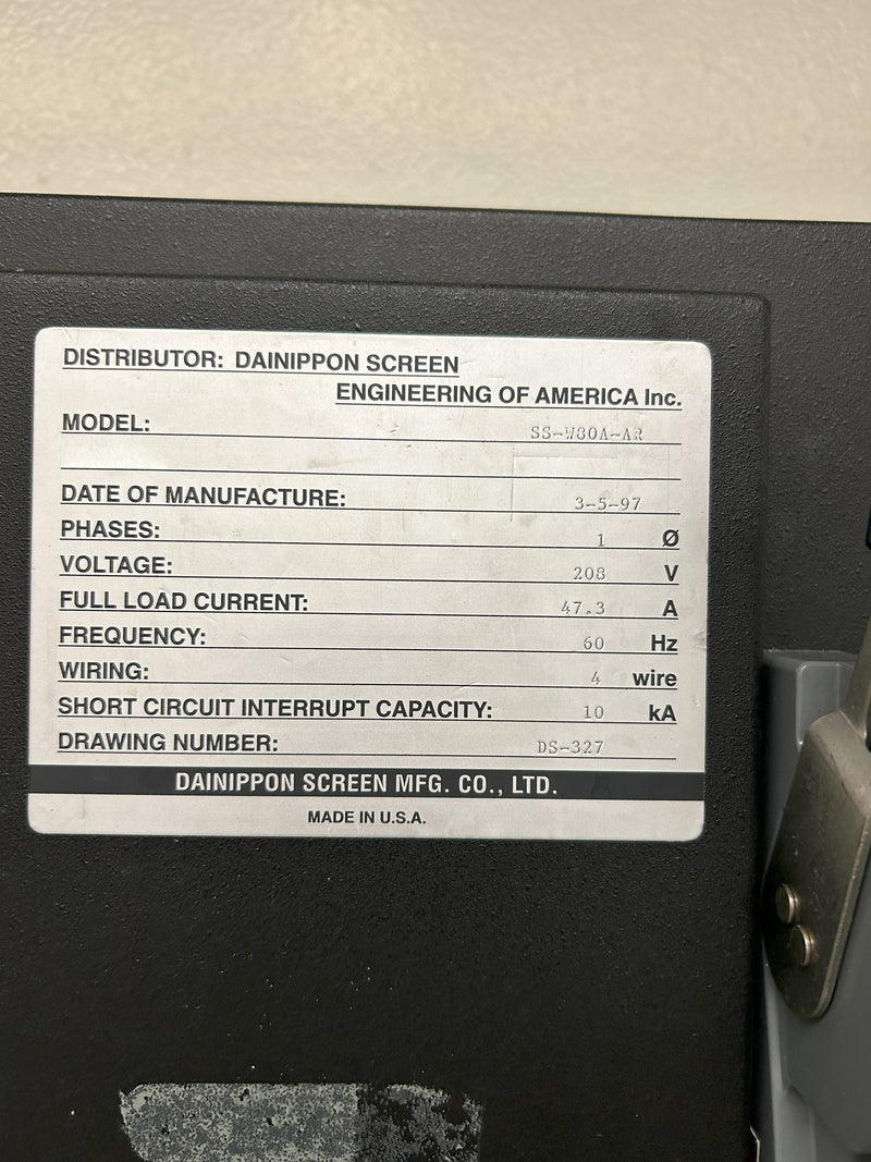 Dainippon (DNS) SS W 80 A-AR Wafer Scrubber