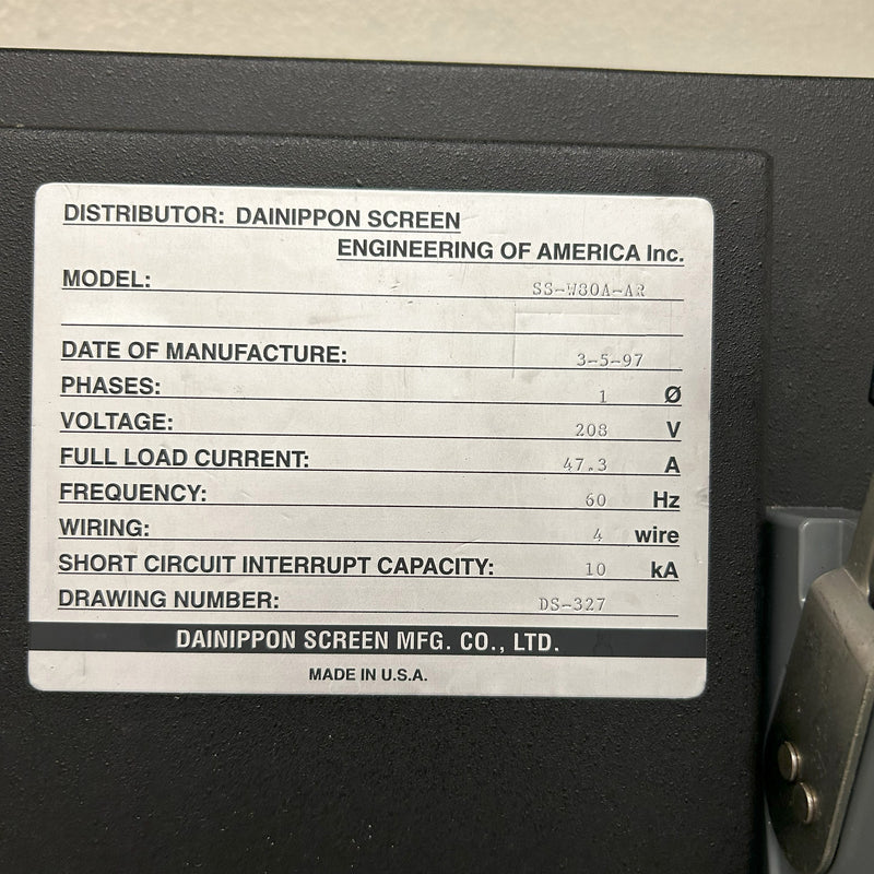 Dainippon (DNS) SS W 80 A-AR Wafer Scrubber