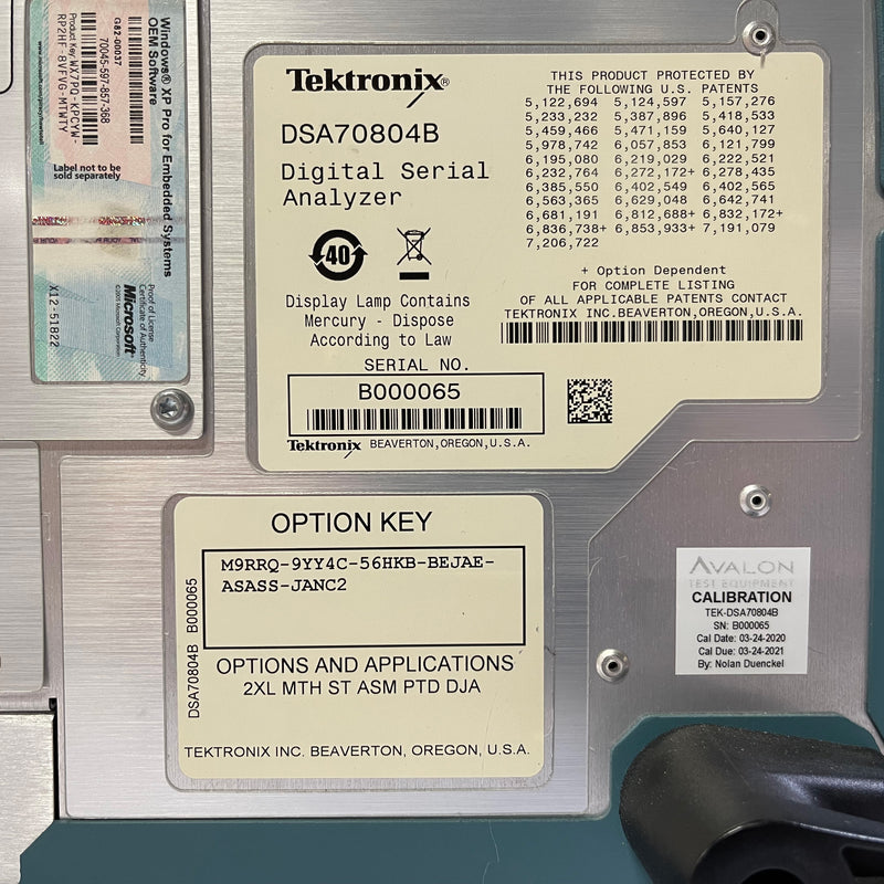 Tektronix DSA 70804 B Digital Serial Analyzer / Oscilloscope