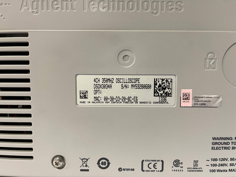 Agilent DSOX 3034 A Digital Storage Oscilloscope