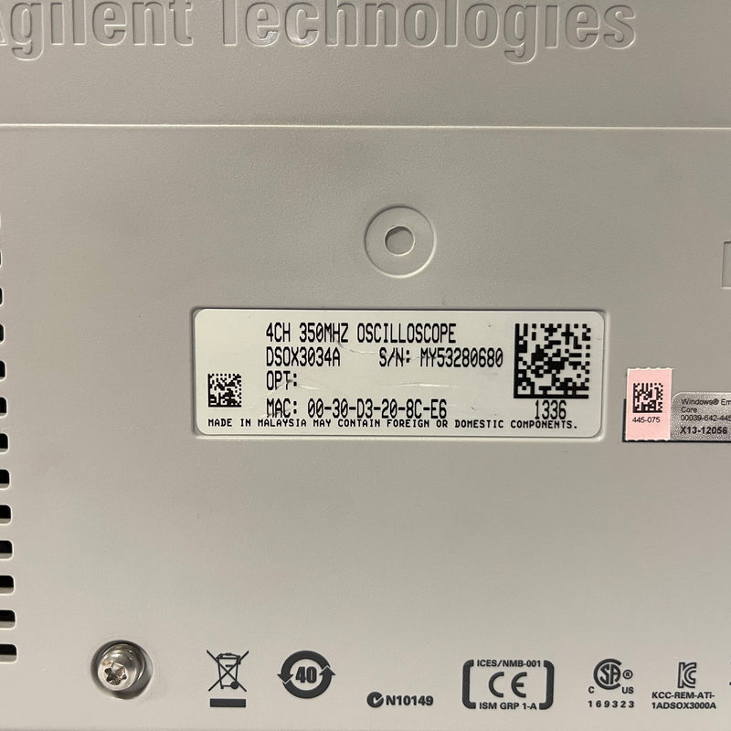 Agilent DSOX 3034 A Digital Storage Oscilloscope