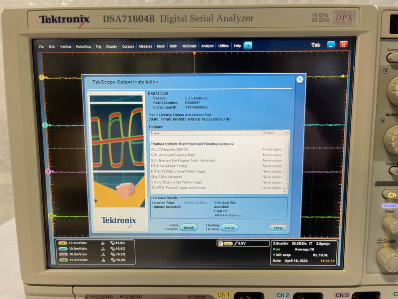 Tektronix DSA 71604 B Digital Serial Analyzer / Oscilloscope