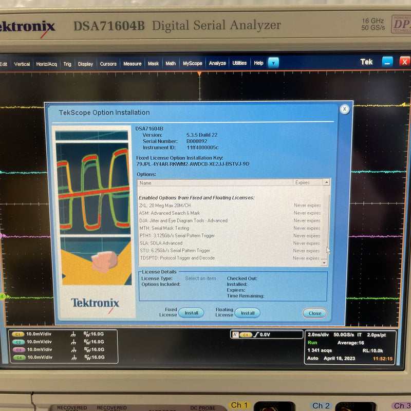 Tektronix DSA 71604 B Digital Serial Analyzer / Oscilloscope