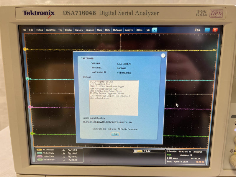 Tektronix DSA 71604 B Digital Serial Analyzer / Oscilloscope