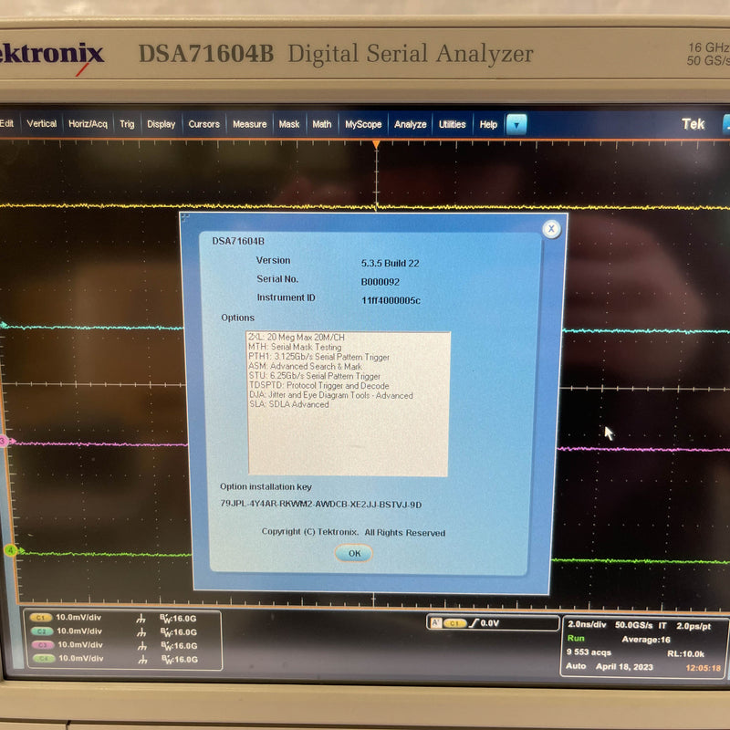 Tektronix DSA 71604 B Digital Serial Analyzer / Oscilloscope