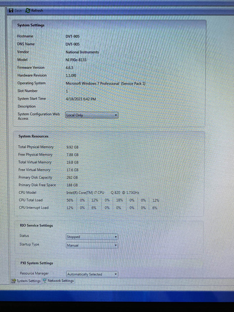 National Instruments NI PXIe 8133 Embedded Controller