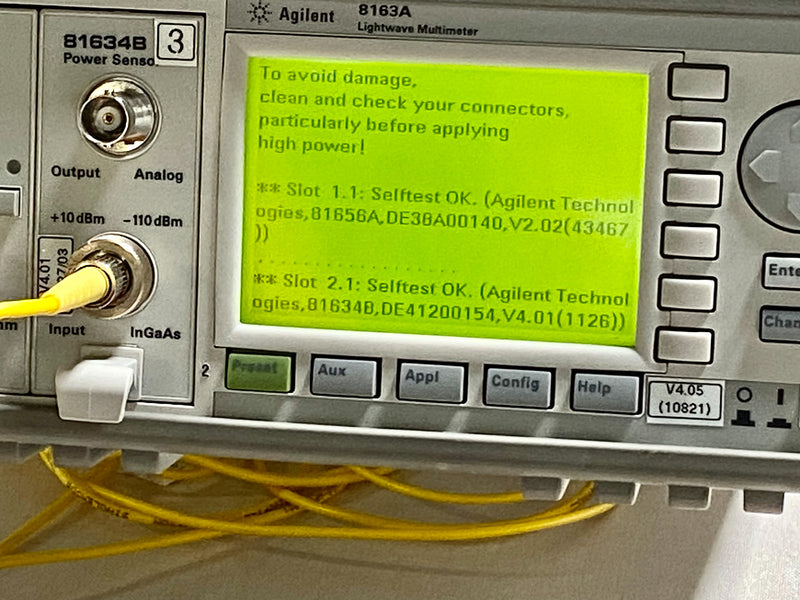 Agilent 81634 B Low Polarization Dependence Optical Power Sensor