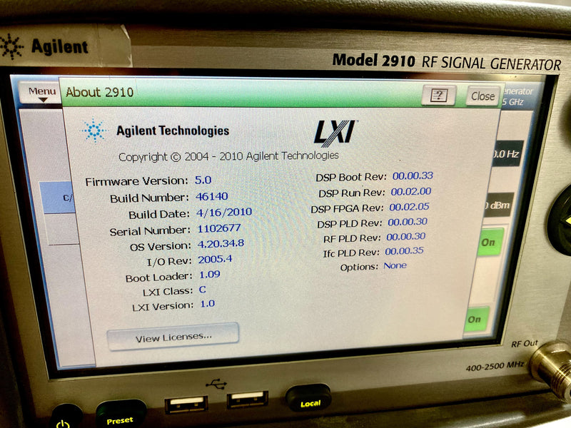 Agilent 2910 RF Signal Generator