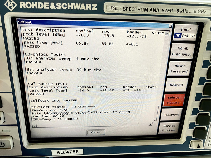 Rohde & Schwarz FSL 6 Spectrum Analyzer