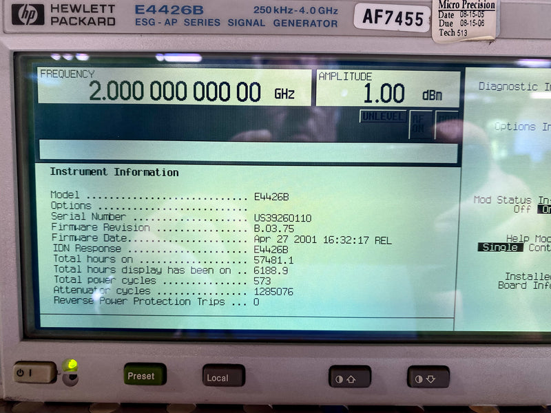 Agilent E 4426 B ESG-AP Series Signal Generator