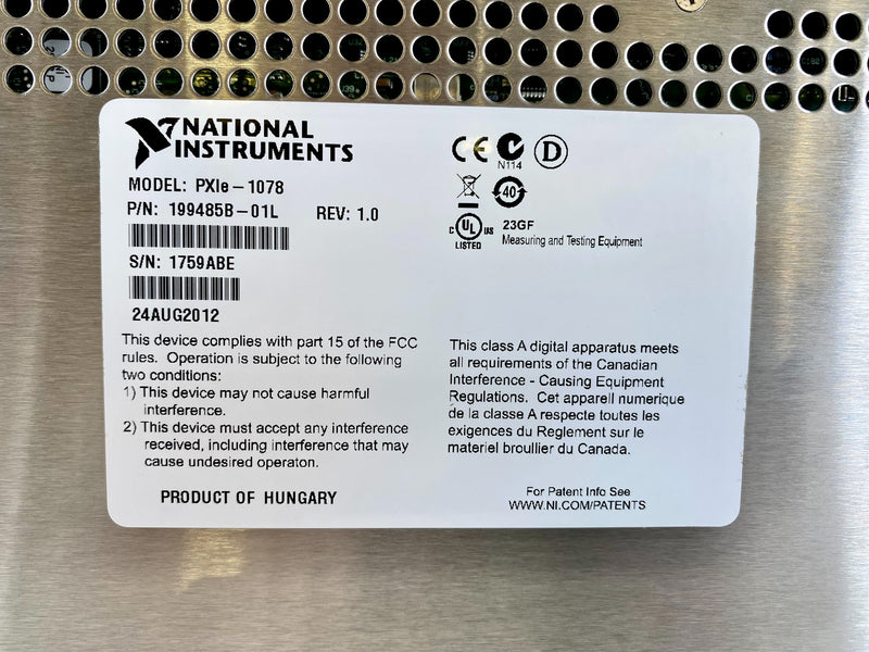 National Instruments NI PXIe-1078 Express Chassis