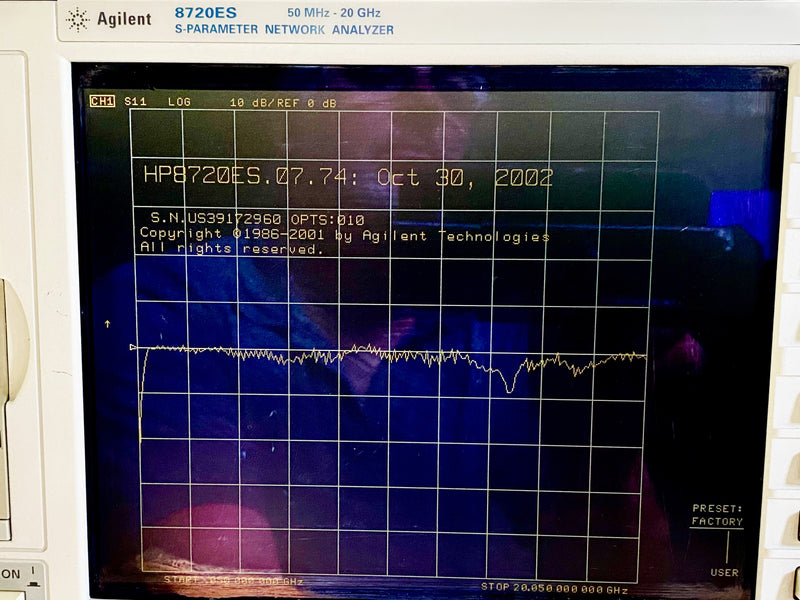 Agilent 8720 ES S-Parameter Network Analyzer