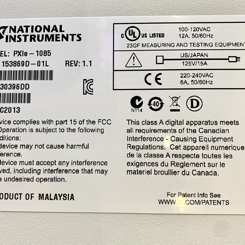 National Instruments NI PXIe 1085 Interface Chassis