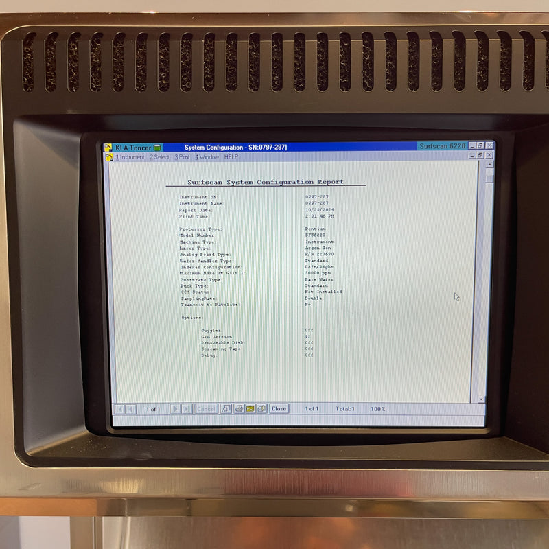 KLA-Tencor Surfscan 6220 Defect Inspection System