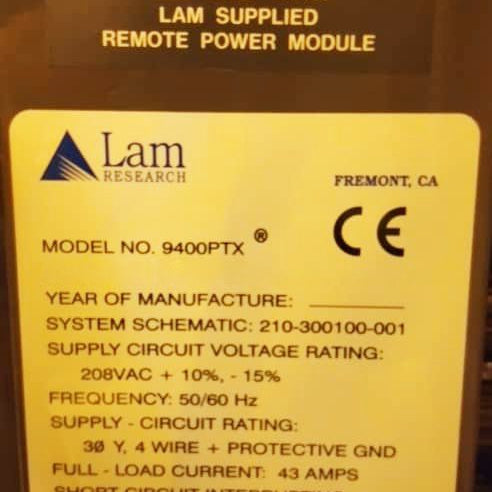 Lam Alliance 9400 PTX Etcher