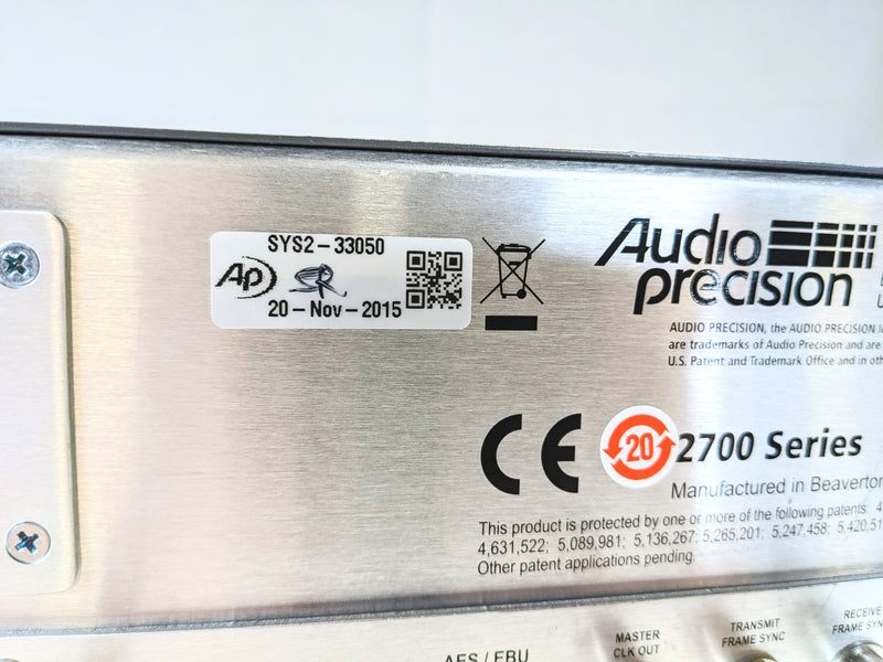 Audio Precision SYS 2722 Audio Analyzer