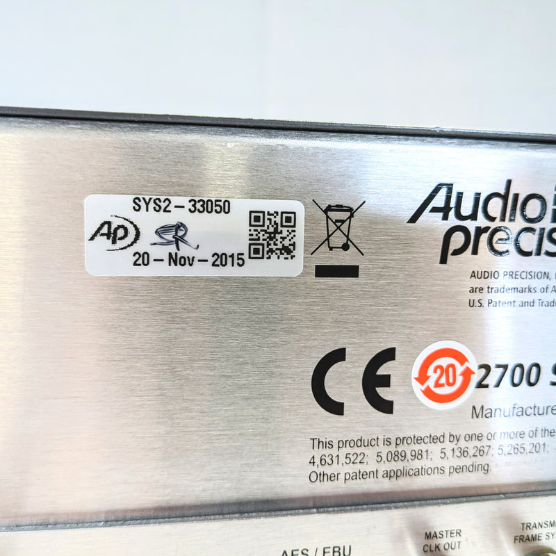 Audio Precision SYS 2722 Audio Analyzer