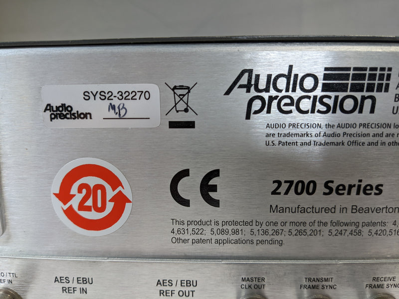 Audio Precision SYS 2722 Audio Analyzer