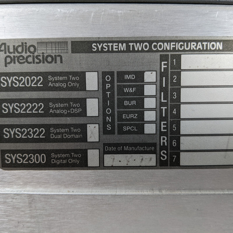 Audio Precision System Two 2322 Analog Signal Generator