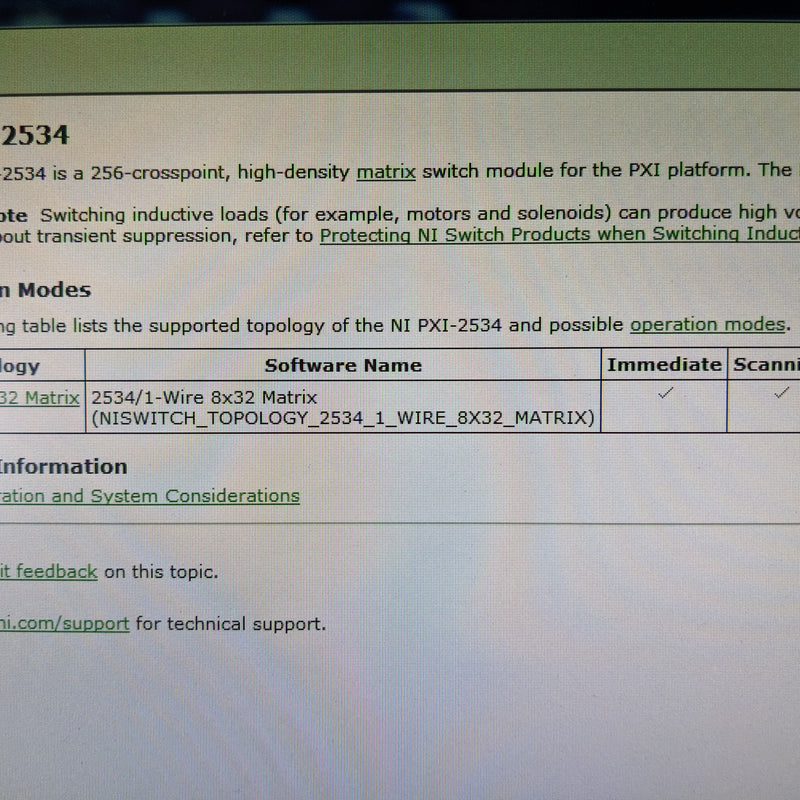 National Instruments PXI 2534 Switch Module