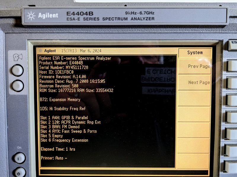 Agilent E 4404 B Spectrum Analyzer