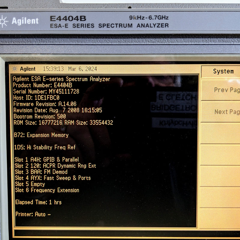 Agilent E 4404 B Spectrum Analyzer