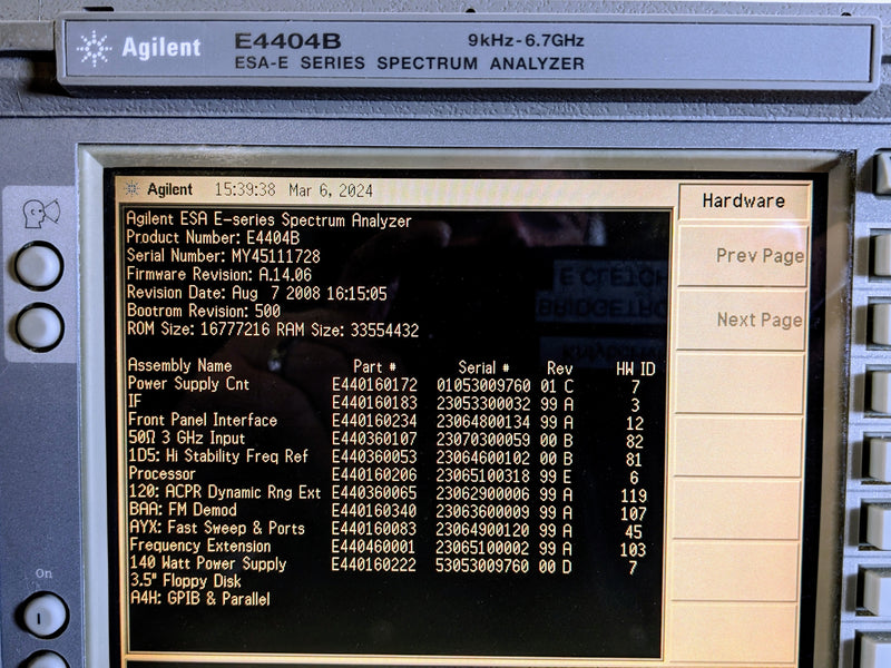 Agilent E 4404 B Spectrum Analyzer