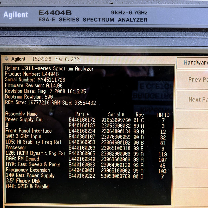 Agilent E 4404 B Spectrum Analyzer