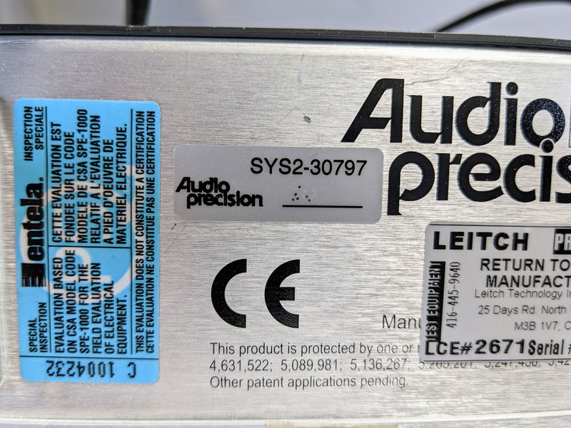 Audio Precision SYS 2722 Audio Analyzer