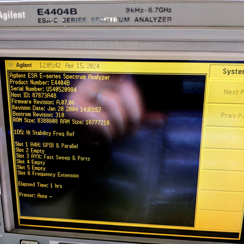 Agilent E 4404 B Spectrum Analyzer