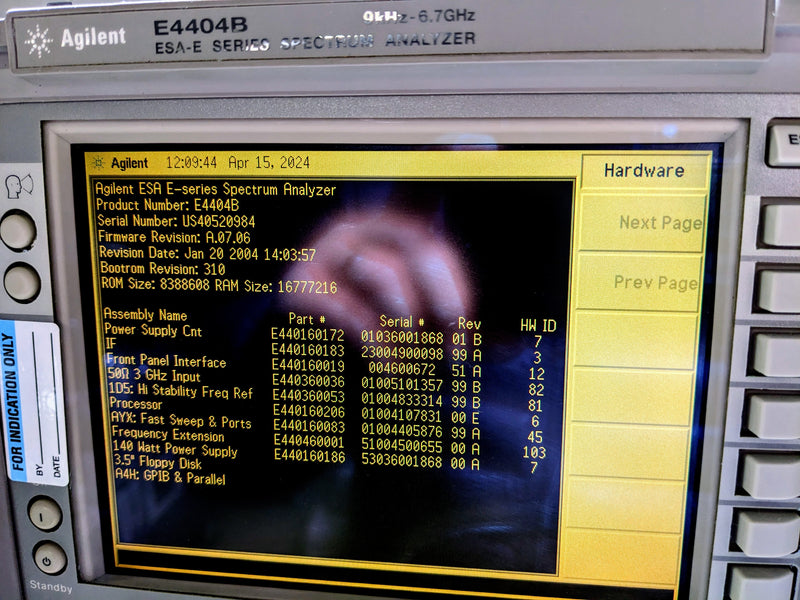 Agilent E 4404 B Spectrum Analyzer