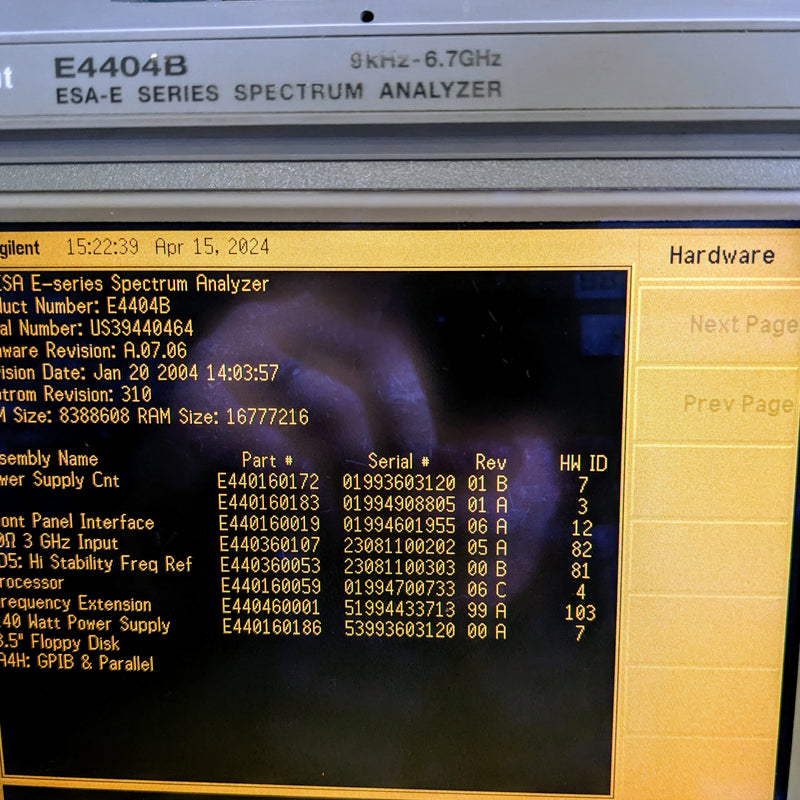 Agilent E 4404 B Spectrum Analyzer