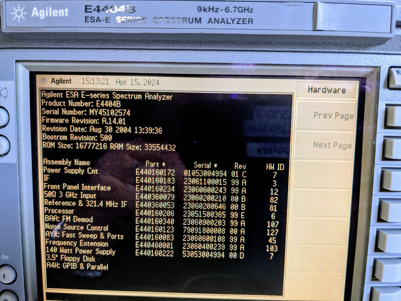 Agilent E 4404 B Spectrum Analyzer