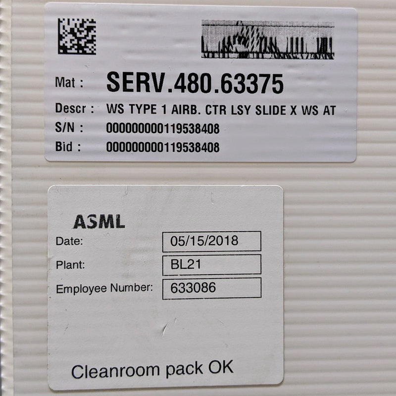 ASML SERV.480.63375 Type 1 AIRB. CTR. LSY Slide X WS AT