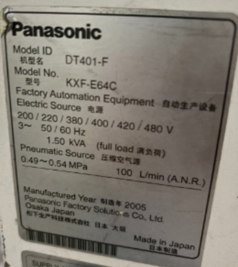 Panasonic DT 401 F Placement Machine