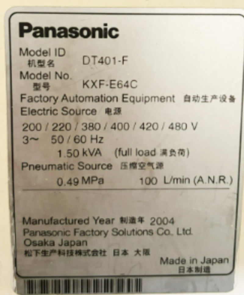 Panasonic DT 401 F Placement Machine