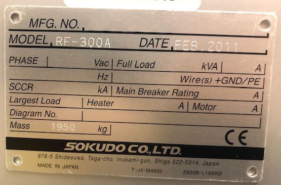 Sokudo RF 300 A Photoresist