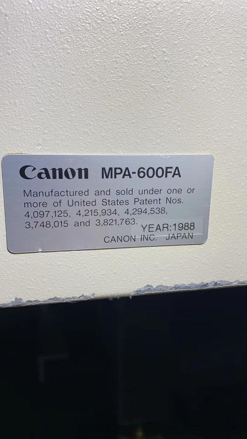 Canon MPA 600 FA Mask Aligner