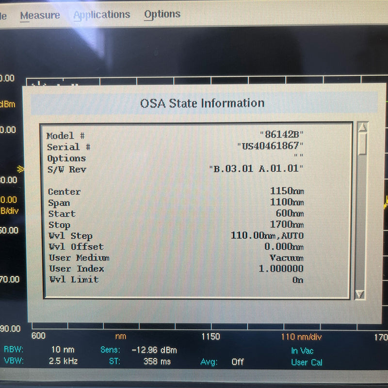 Agilent 86142 B Optical Spectrum Analyzer