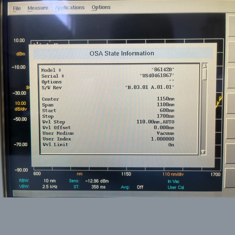 Agilent 86142 B Optical Spectrum Analyzer