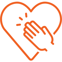 Heart and hand icon