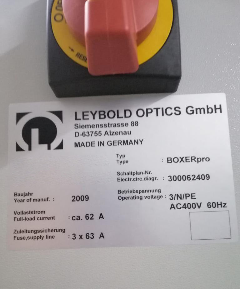 Leybold Boxer Pro Coater