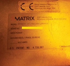 Matrix-System 10, Model 1178-Plasma Stripper-9888 Image 3